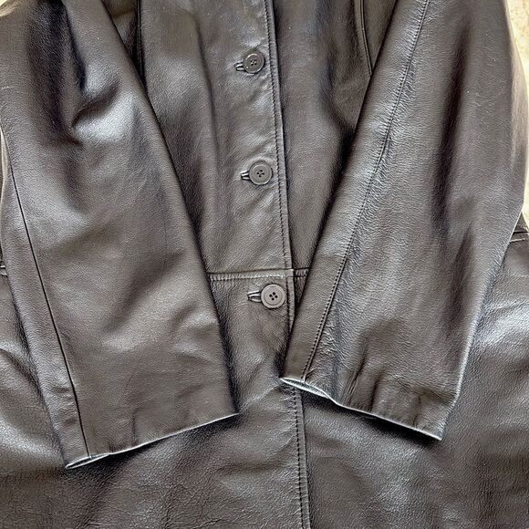 Danier Leather Black Car Length Coat - Picture 12 of 13